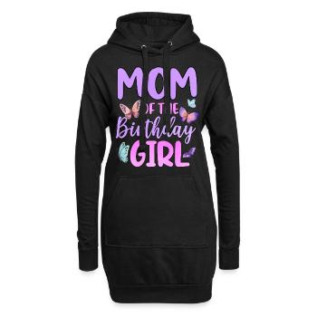 Maman de la fille d’anniversaire - Sweat-shirt à capuche long Femme - noir - Devant