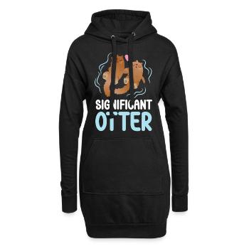 Otter Pun Significant Otter - Hoodie-Kleid - Schwarz - Vorne