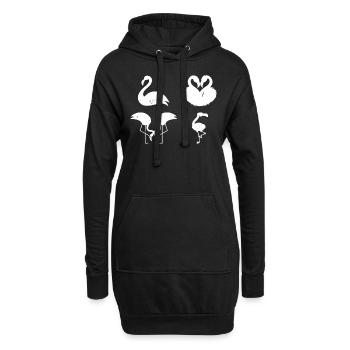 Mignon Flamingo LOVE Flamingo Lover - Sweat-shirt à capuche long Femme - noir - Devant