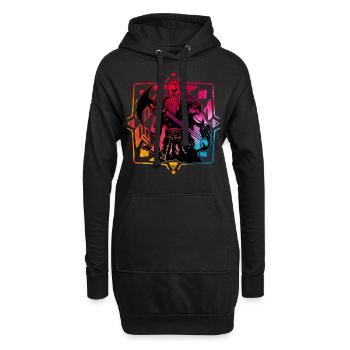 Wikinger - Hoodie-Kleid - Schwarz - Vorne