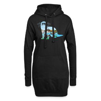 Rivière Otter - Sweat-shirt à capuche long Femme - noir - Devant
