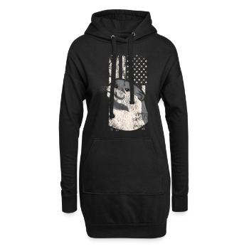 Otter American Flag - Hoodie-Kleid - Schwarz - Vorne