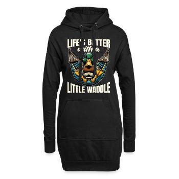 Mallard Duck Life's Better With A Little Waterfowl - Hoodie-Kleid - Schwarz - Vorne