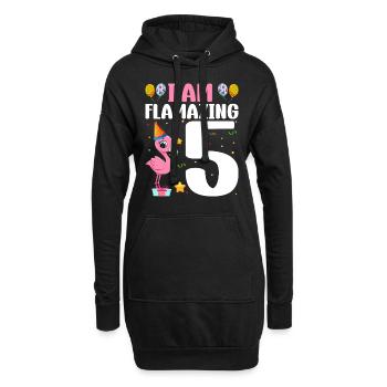Je suis Flamazing 5 ans Flamingo 5ème anniversaire - Sweat-shirt à capuche long Femme - noir - Devant