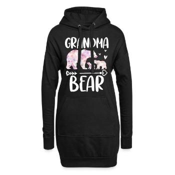 Grandma Bear - Hoodie-Kleid - Schwarz - Vorne