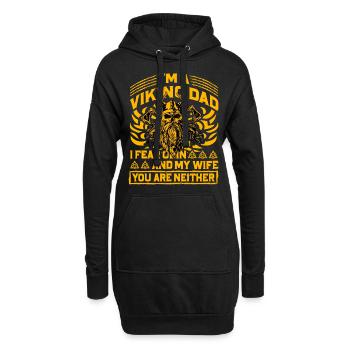 Je suis un papa viking, j’ai peur d’Odin et de ma femme, vous êtes - Sweat-shirt à capuche long Femme - noir - Devant