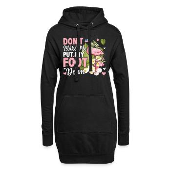 Don't Make Me Put My Foot Down - Funny Flamingo - Hoodie-Kleid - Schwarz - Vorne