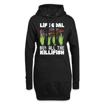 Killifisch Aquarium Amateurs de poissons - Sweat-shirt à capuche long Femme - noir - Devant