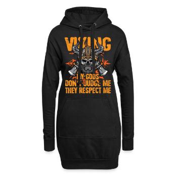 Wikinger, meine Götter, verurteilen mich nicht, sie respektieren mich - Hoodie-Kleid - Schwarz - Vorne