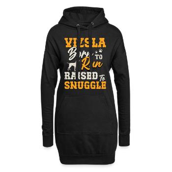 Vizsla Born To Run Raised To Snuggle Pet Owner - Hoodie-Kleid - Schwarz - Vorne