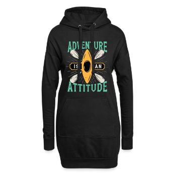 L’aventure en canoë est une attitude de canoë-kayakiste rameur - Sweat-shirt à capuche long Femme - noir - Devant