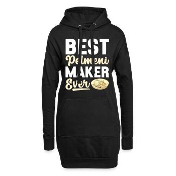 Pelmeni Cuisine russe - Sweat-shirt à capuche long Femme - noir - Devant