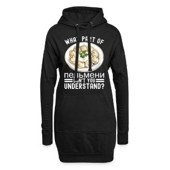 Pelmeni Cuisine russe - Sweat-shirt à capuche long Femme - noir - Devant