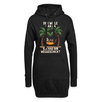 paresseux disant lève-tard déclaration bureau fatigué - Sweat-shirt à capuche long Femme - noir - Devant