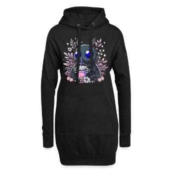Thé à bulles Mothman - Sweat-shirt à capuche long Femme - noir - Devant