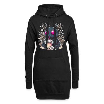 Mothman Bubble Tea - Hoodie Dress - black - Front