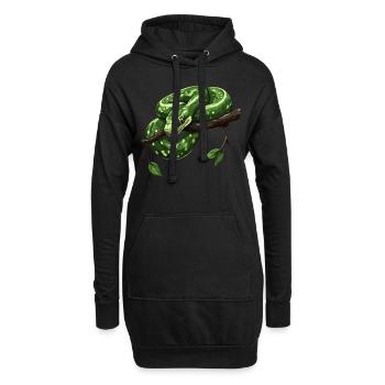Arbre vert Python Serpents Amoureux Terrarium - Sweat-shirt à capuche long Femme - noir - Devant