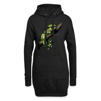 Arbre vert Python Serpents Amoureux Terrarium - Sweat-shirt à capuche long Femme - noir - Devant