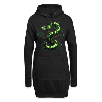 Arbre vert Python Serpents Amoureux Terrarium - Sweat-shirt à capuche long Femme - noir - Devant