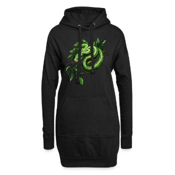 Arbre vert Python Serpents Amoureux Terrarium - Sweat-shirt à capuche long Femme - noir - Devant