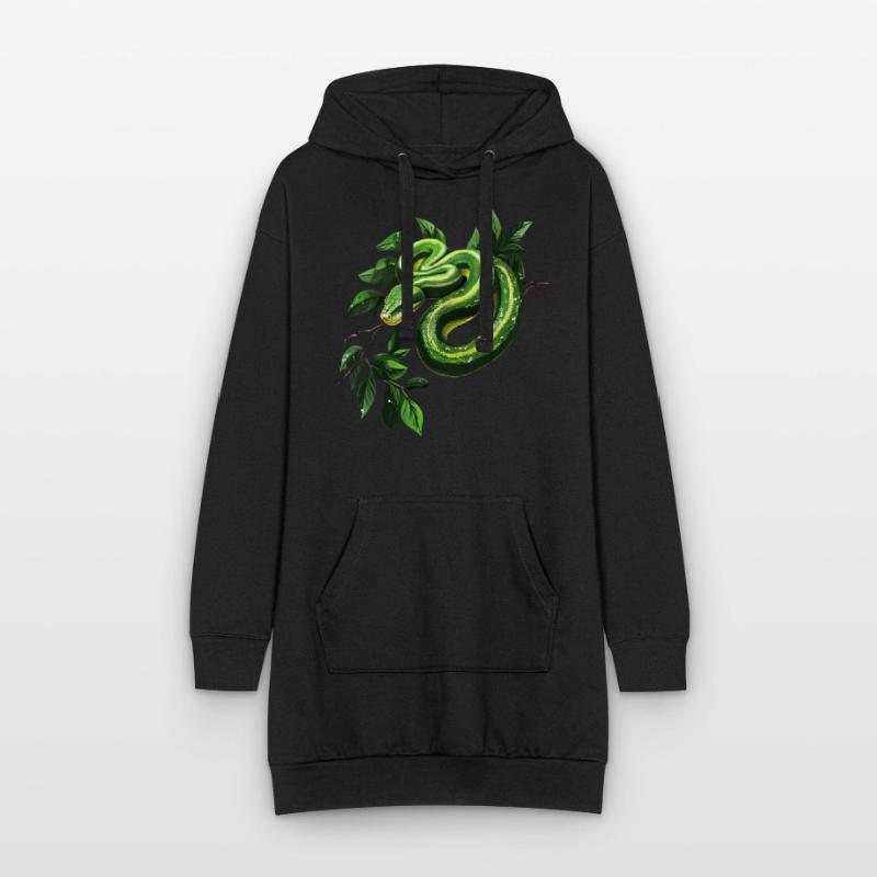 Green Tree Python Snakes Lover Terrarium Hoodie Dress