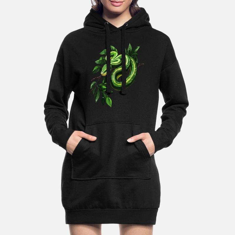 Green Tree Python Snakes Lover Terrarium Hoodie Dress