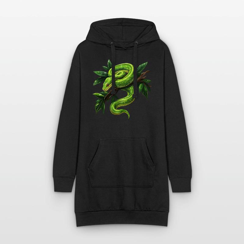Green Tree Python Snakes Lover Terrarium Hoodie Dress