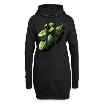 Arbre vert Python Serpents Amoureux Terrarium - Sweat-shirt à capuche long Femme - noir - Devant