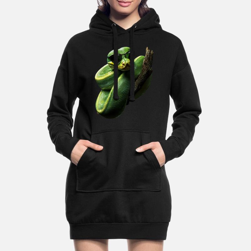 Green Tree Python Snakes Lover Terrarium Hoodie Dress