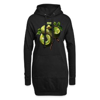 Arbre vert Python Serpents Amoureux Terrarium - Sweat-shirt à capuche long Femme - noir - Devant