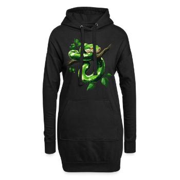 Arbre vert Python Serpents Amoureux Terrarium - Sweat-shirt à capuche long Femme - noir - Devant