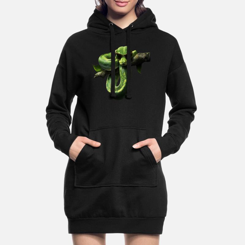 Green Tree Python Snakes Lover Terrarium Hoodie Dress