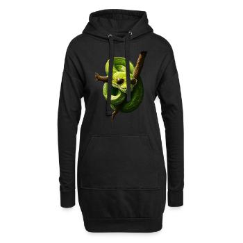 Arbre vert Python Serpents Amoureux Terrarium - Sweat-shirt à capuche long Femme - noir - Devant