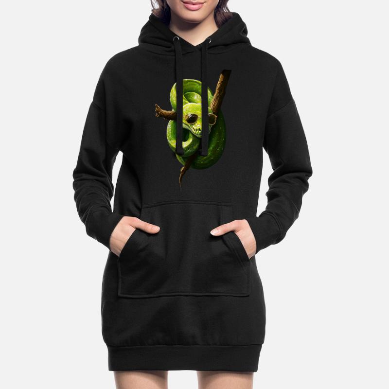 Green Tree Python Snakes Lover Terrarium Hoodie Dress