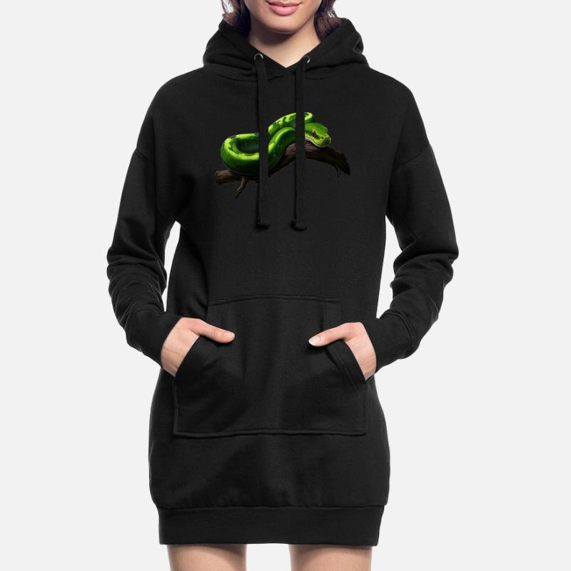 Green Tree Python Snakes Lover Terrarium Hoodie Dress