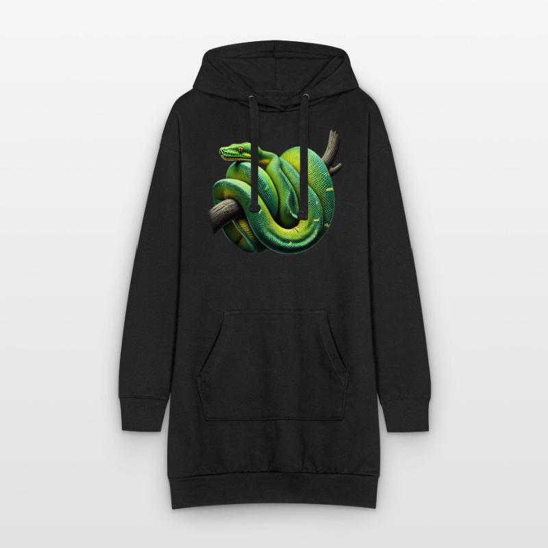 Green Tree Python Snakes Lover Terrarium Hoodie Dress
