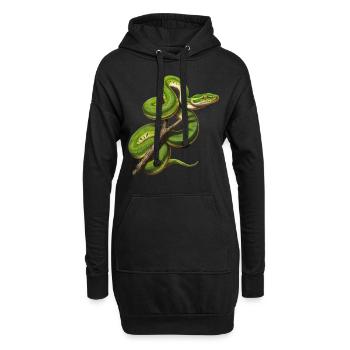 Arbre vert Python Serpents Amoureux Terrarium - Sweat-shirt à capuche long Femme - noir - Devant