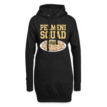 Pelmeni Cuisine russe - Sweat-shirt à capuche long Femme - noir - Devant