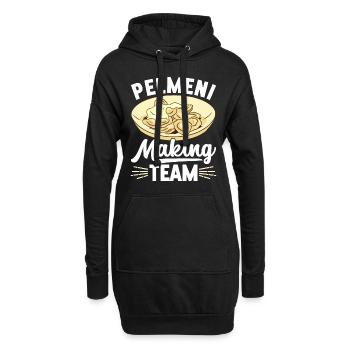 Pelmeni Cuisine russe - Sweat-shirt à capuche long Femme - noir - Devant