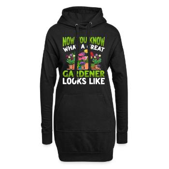 Now you know what a great gardener looks like - - Hoodie-Kleid - Schwarz - Vorne