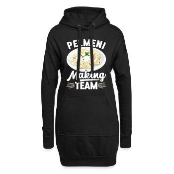 Pelmeni Cuisine russe - Sweat-shirt à capuche long Femme - noir - Devant