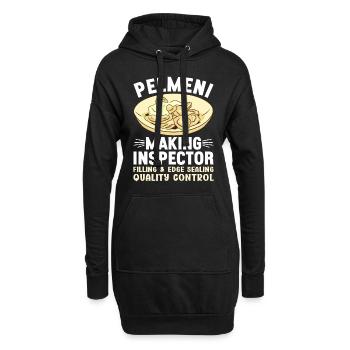 Pelmeni Russische Küche - Hoodie-Kleid - Schwarz - Vorne
