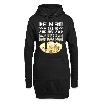 Pelmeni Russische Küche - Hoodie-Kleid - Schwarz - Vorne