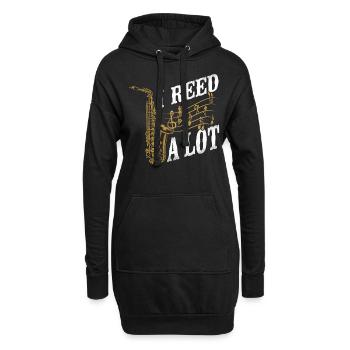 Saxophone Pun I Reed A Lot - Hoodie-Kleid - Schwarz - Vorne