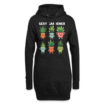 Amoureux des plantes Jardinage drôle - Jardinier sexy - Sweat-shirt à capuche long Femme - noir - Devant