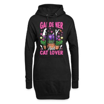Gardener and cat lover - Hobby Gardener - Hoodie-Kleid - Schwarz - Vorne