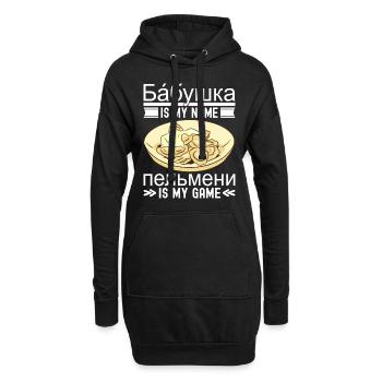 Pelmeni Cuisine russe - Sweat-shirt à capuche long Femme - noir - Devant