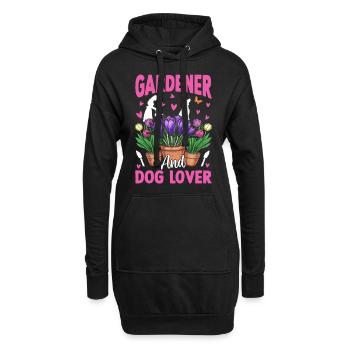 Gardener and dog lover - Hobby Gardener - Hoodie-Kleid - Schwarz - Vorne