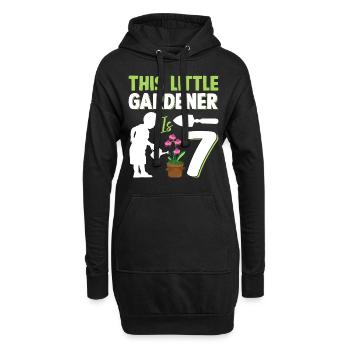 Jardinier amateur Jardinage pour enfants 7e anniversaire - Sweat-shirt à capuche long Femme - noir - Devant