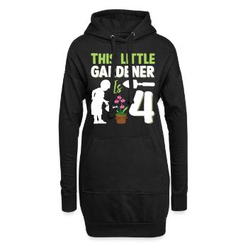 Hobby Jardinier Enfants Jardinage 4ème Anniversaire - Sweat-shirt à capuche long Femme - noir - Devant